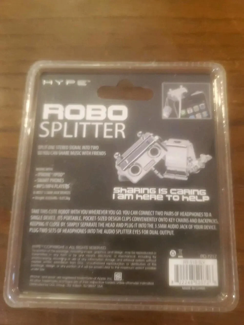 Hype ROBO Splitter, Dual 3.5mm Audio Jacks- Splitter Silver NEW